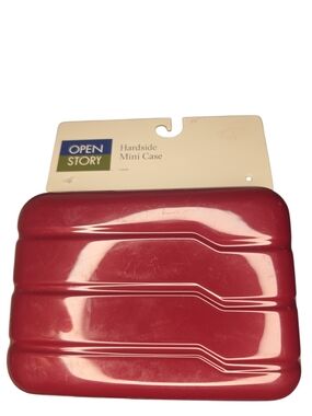 Open Story Red Hardside Mini Case With Middle Zipper Compartment